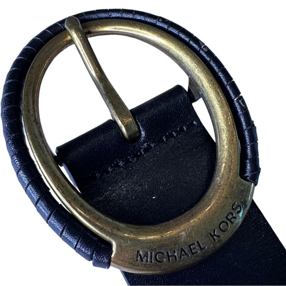 Vintage Michael Kors Leather Wrapped Buckle Belt - Picture 6 of 7